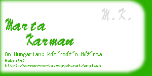 marta karman business card